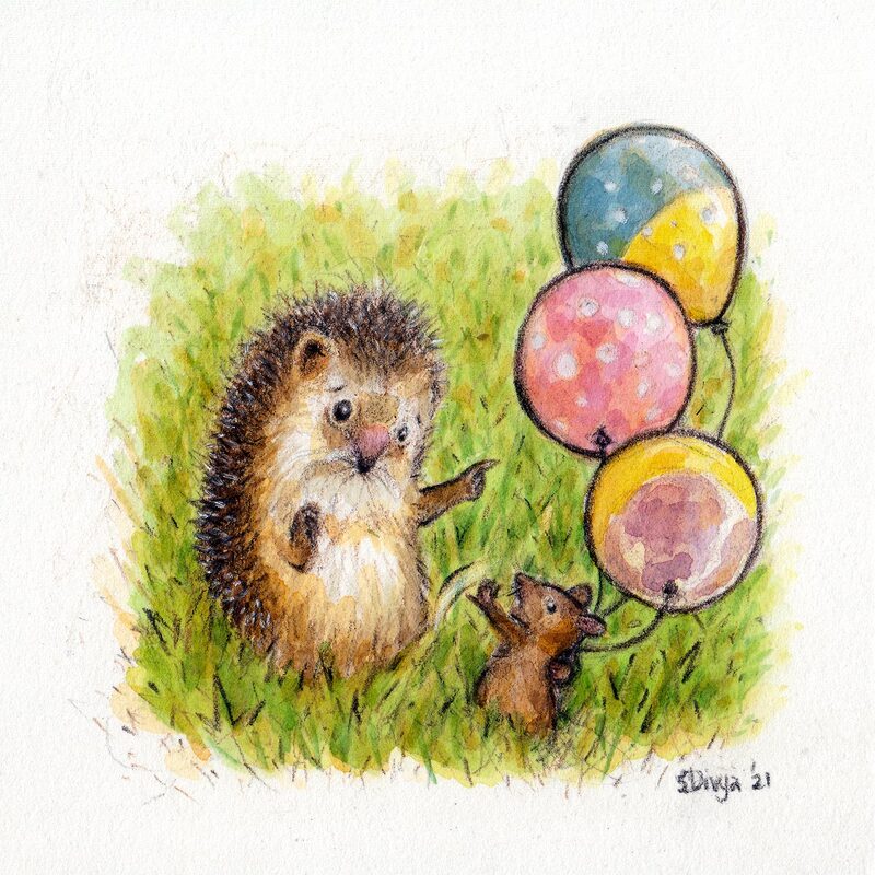 Mouse refuses to give Hedgehog a balloon...